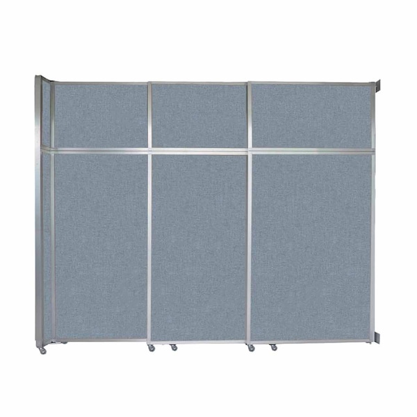 Operable Wall Sliding Room Divider 9'9" x 8'5-1/4" Powder Blue Fabric